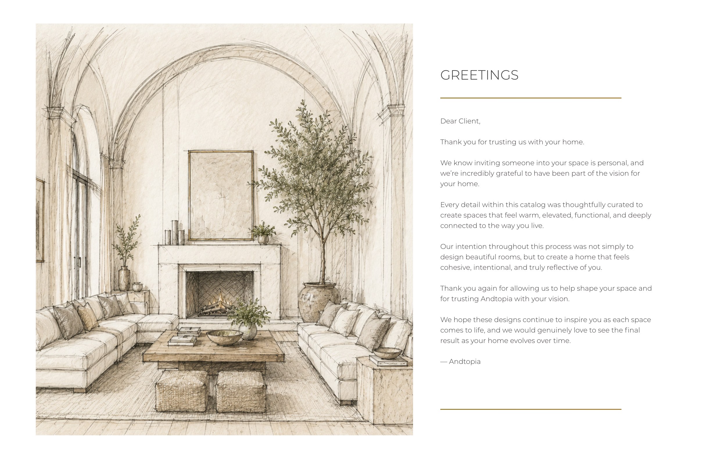 Welcome letter spread