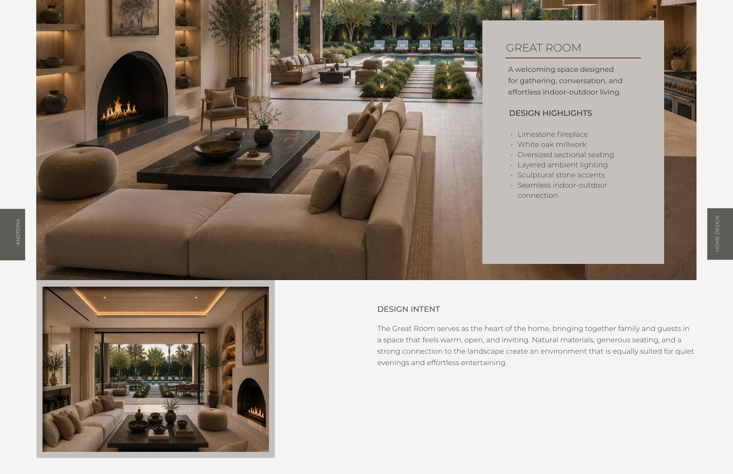 Great room design direction spread